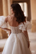 A Line Wedding Dresses Off Shoulder Applique Tulle Sweetheart Bride Dress Bridal Gown Vestido De Novia Satin