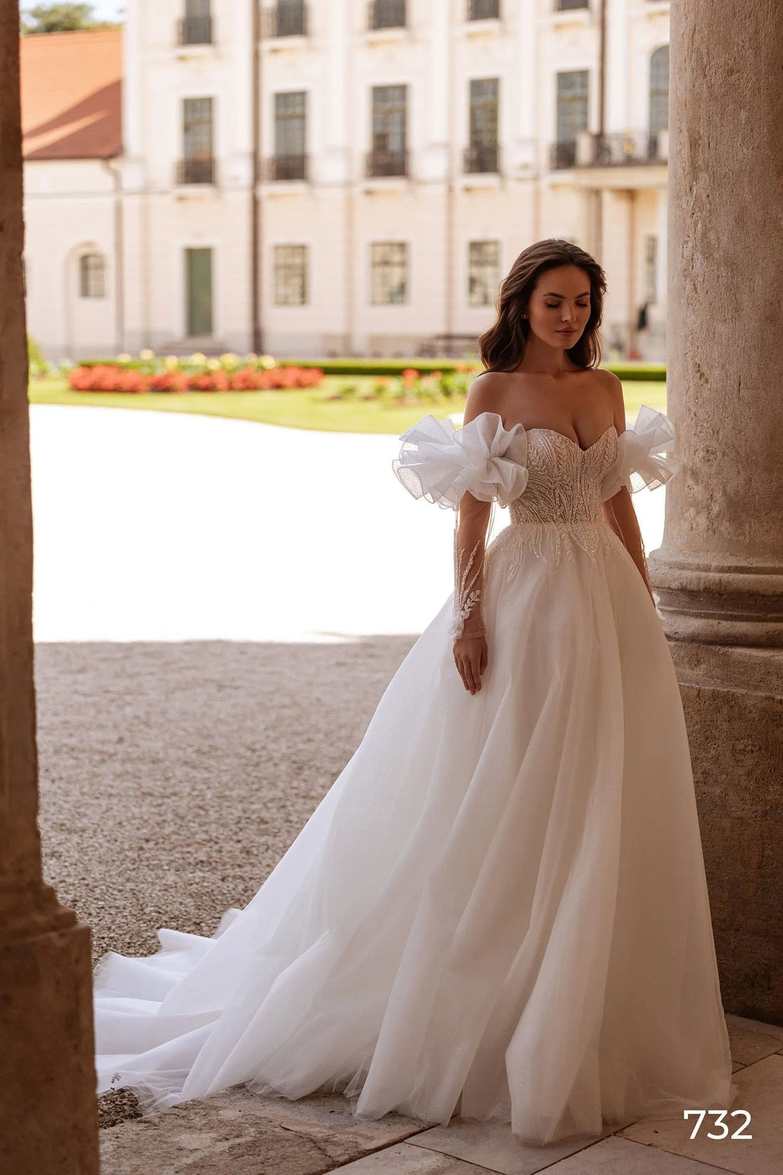 A Line Wedding Dresses Off Shoulder Applique Tulle Sweetheart Bride Dress Bridal Gown Vestido De Novia Satin