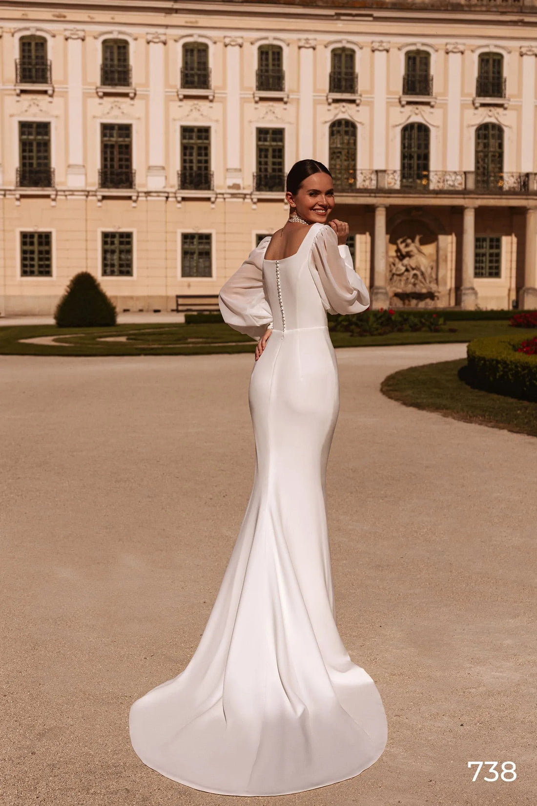 Wedding Dress Mermaid Simple Long Sleeves White Ivory Bridal Gown Vestido De Noiva Satin
