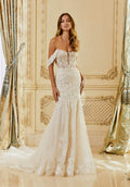 Mermaid Wedding Dress Off Shoulder Lace Applique Vestido De Novia Bridal Gown Robe De Mariee Satin