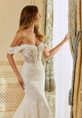 Mermaid Wedding Dress Off Shoulder Lace Applique Vestido De Novia Bridal Gown Robe De Mariee Satin