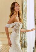 Mermaid Wedding Dress Off Shoulder Lace Applique Vestido De Novia Bridal Gown Robe De Mariee Satin