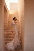 Fashionable Sweetheart Mermaid Wedding Dress for Woman Court Train Lace Appliques Satin