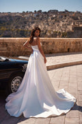 Strapless Lace Mermaid Wedding Dresses Long Train Custom Made Vestido De Noival Satin