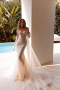 Romantic Sweetheart Neck Wedding Dress Shiny Bride Robe Elegant Mermaid Lace Long Bridal Gown Customized Robe De Mariée Satin