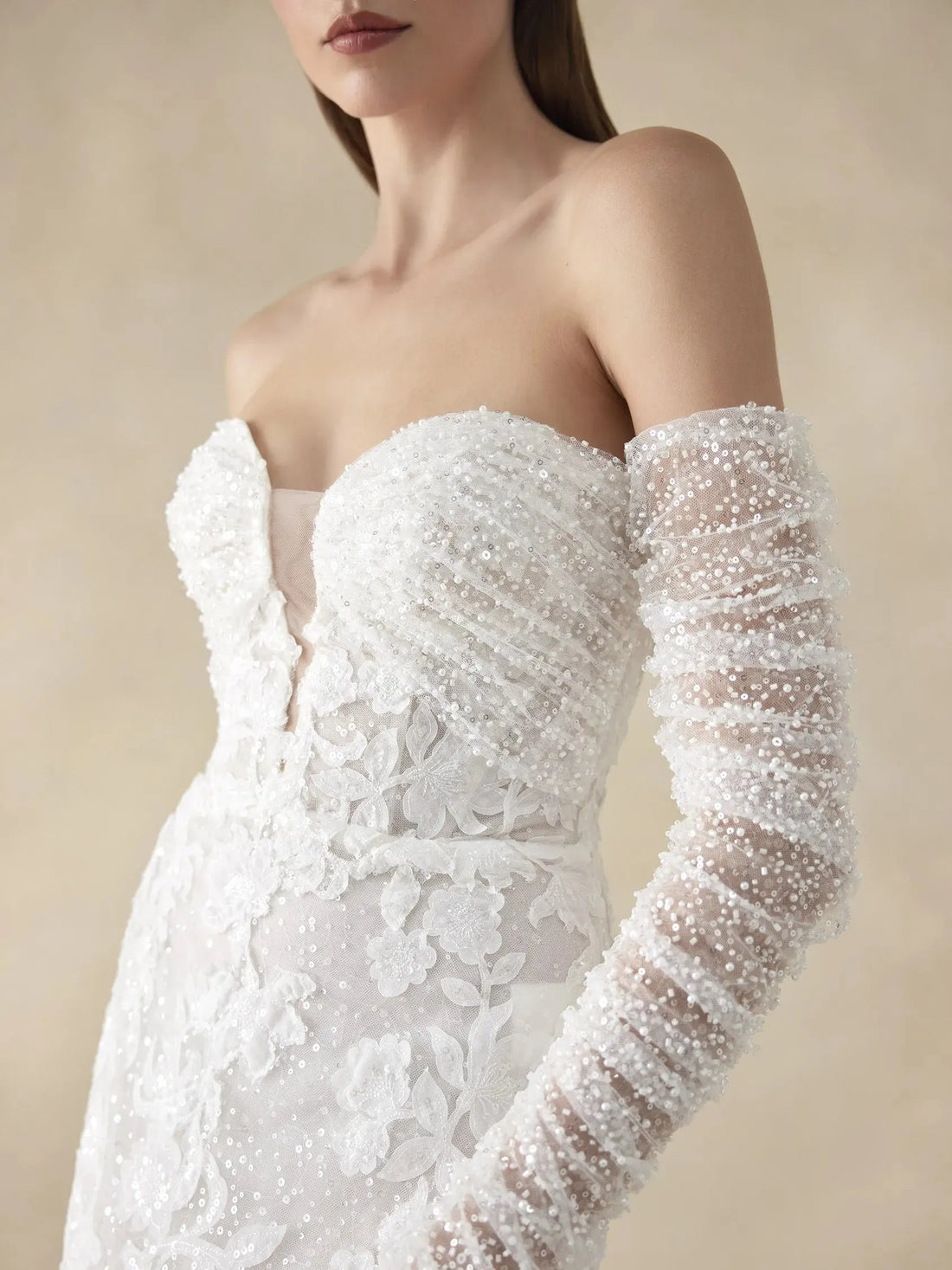 White Lace Wedding Dress Vestido De Novia Bow Satin Court Train Mermaid Sleeves Bridal Gowns Mermaid Modern Princess White Satin Satin