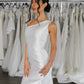 Narrow A-Line Style Skirt Vestido De Novia Wedding Dress Bridal Gown Skirt Bow Satin Court Train Dress