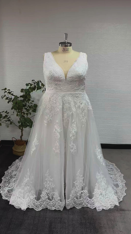 Vestidos de noiva brancos de tamanho grande para noiva Boho A-line Vestiários de noiva de renda de renda sem mangas vestidos de novia feita sob medida