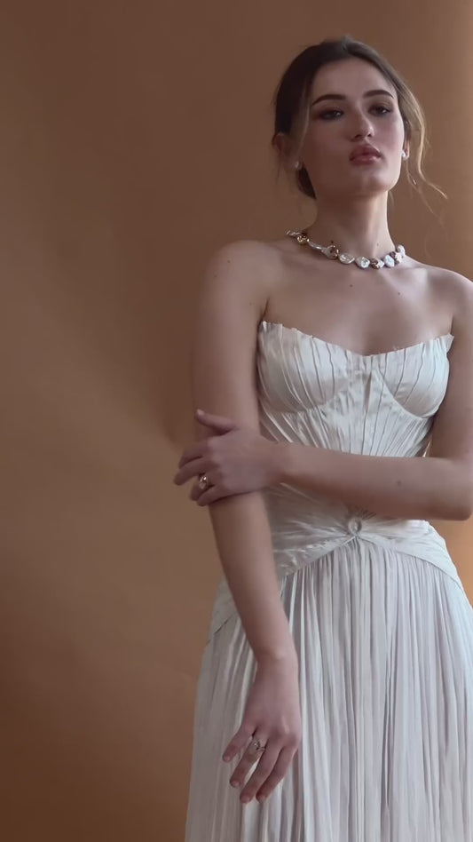 Großzügige A-Linie-Brautkleider Schatz Falten Chiffon Brides Kleid für Frauen Feed Zug Elgenat Bridals Partykleider