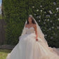 Bohomia Princess Wedding Dresses Off Shoulder Sayang A-Line Gaun Pengantin Backless Backless Ruched Tulle Bride Dress