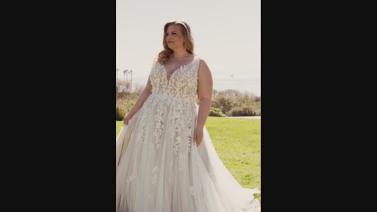 Robe de mariée élégante grande taille pour femmes, dos nu, ligne a, classique, en dentelle, avec des appliques en Tulle 