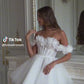 Vestidos de noiva curtos da linha A fora do ombro Vestido de festa de noivas 3D para mulheres Vestidos de coquetel de Bridals