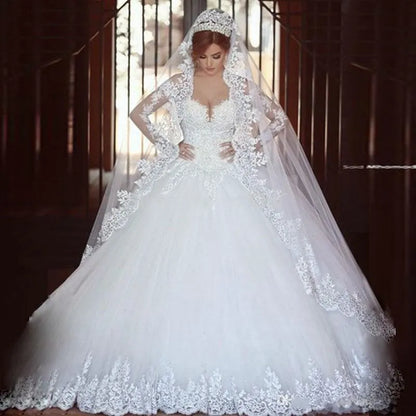 Formelle Kleider Langarm Hochzeitskleid Braut Robe Ballkleid Besondere Anlass Kleider Braut Frauen Prinzessin Trend Fee