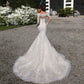 Gorgeous Tulle & Lace Bateau Neckline Mermaid Wedding Dress 2021 robe de mariee Wedding Gown With 3D Flowers & Beadings