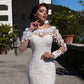 Gorgeous Tulle & Lace Bateau Neckline Mermaid Wedding Dress 2021 robe de mariee Wedding Gown With 3D Flowers & Beadings