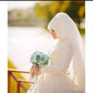 Vestido De Noiva Robe De Mariage Arabic Muslim Luxury Beautiful 80cm Long Trail Long Sleeve Hijab Wedding Dress with Veil