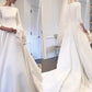 A Line Wedding Dresses With Three Quarter Sleeve New Meghan Markle Style Vintage Bateau Covered Buttons Back Simple Bridal