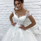 Gaun Perkahwinan Wanita Cantik A-Line 3D Lace Applique Bohemian Bridal Gowns Princess Formal Beach Party Party Sexy V-Neck Robe