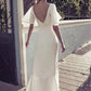 Boho Wedding Dress Simple Beach Summer Lengan Pendek V-Neck Chiffon Backless Robe de Mariee Custom Made For Women Bridal Gowns