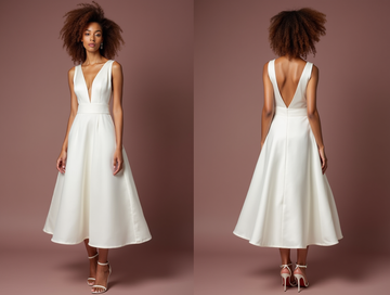 Romantic White Mini Short Wedding Dress with Floral Lace for a Delicate and Feminine Look New Satin white