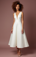 Romantic White Mini Short Wedding Dress with Floral Lace for a Delicate and Feminine Look New Satin white