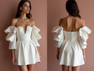 Sexy White Mini Short Wedding Dress with a High Slit for a Bold and Daring Bridal Look New Satin white