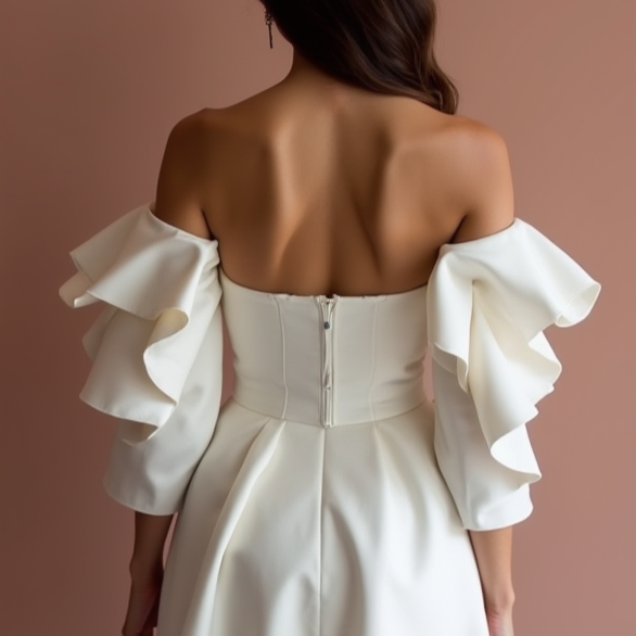 Sexy White Mini Short Wedding Dress with a High Slit for a Bold and Daring Bridal Look New Satin white