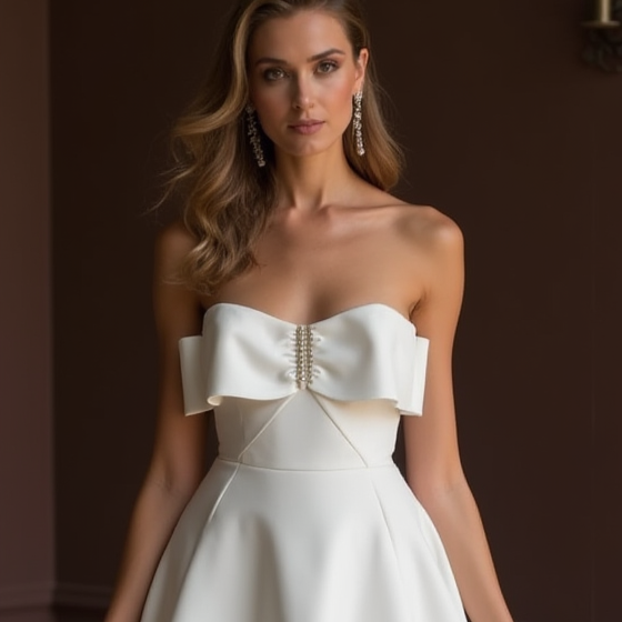 Sexy White Mini Short Wedding Dress with a Slit for a Bold and Confident Bridal Look New Satin white
