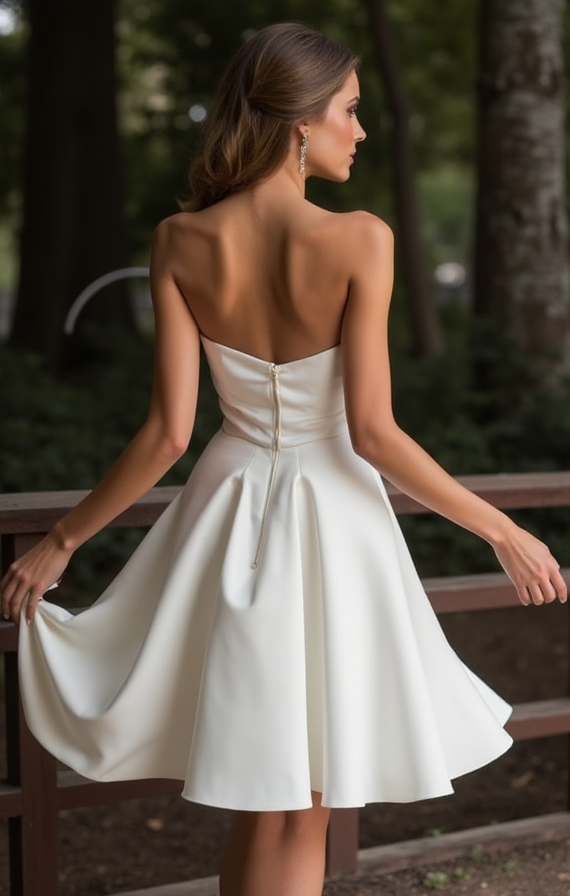 Sexy White Mini Short Wedding Dress with a Slit for a Bold and Confident Bridal Look New Satin white