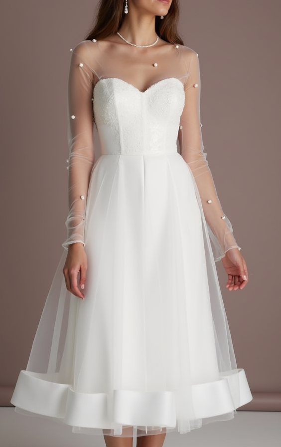 Playful White Mini Short Wedding Dress with a Tulle Skirt for a Fun and Flirty Look mesh New Satin white