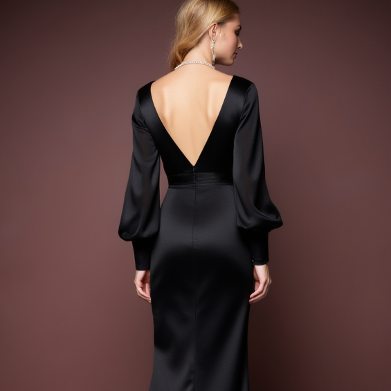 Black Wedding Dress with a High Slit for an Edgy and Sexy Look black mesh New Satin split