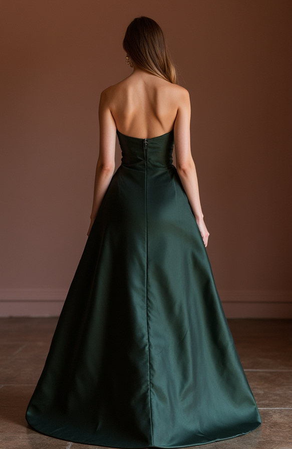 Bold Balck Evening Dress & Prom Dress with Sculpted Corset for an Hourglass Fit black New Satin