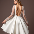 Timeless White Mini Short Wedding Dress with a Simple Silhouette for an Effortless Bridal Look mesh New Satin white