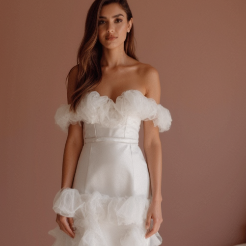 Minimalist White Mini Short Wedding Dress with Simple Straps for an Effortless Look New Satin white