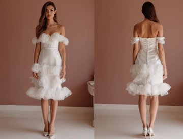 Minimalist White Mini Short Wedding Dress with Simple Straps for an Effortless Look New Satin white