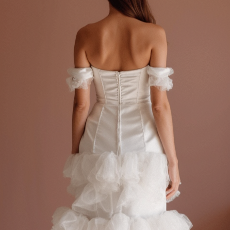 Minimalist White Mini Short Wedding Dress with Simple Straps for an Effortless Look New Satin white