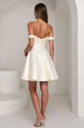 Romantic White Mini Short Wedding Dress with a Layered Chiffon Skirt for a Soft Look New Satin white