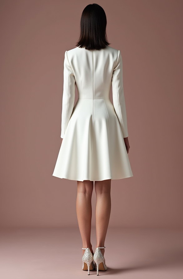 Elegant White Mini Short Wedding Dress with a Draped Skirt for a Luxe and Flowing Look New Satin white