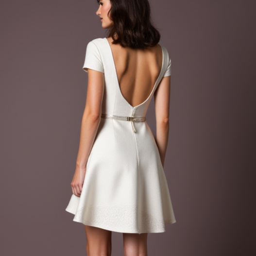 Sophisticated White Mini Short Wedding Dress with Long Sleeves for a Stylish and Modest Design New Satin white