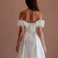 Stylish White Mini Short Wedding Dress with a Cap Sleeve for a Classic Feel New Satin white
