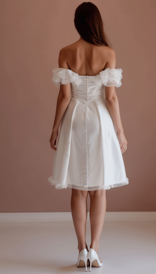 Stylish White Mini Short Wedding Dress with a Cap Sleeve for a Classic Feel New Satin white