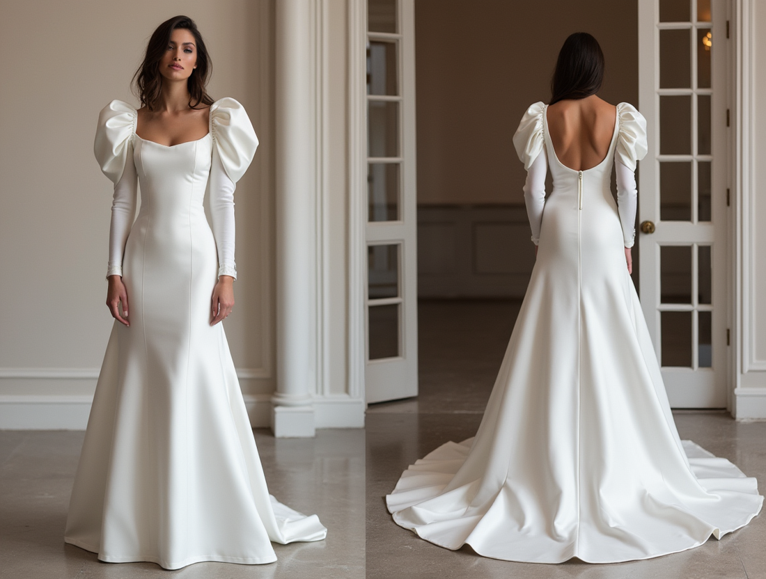 Sexy White Mermaid Wedding Gown with a High Slit for a Bold, Edgy Look backless New Satin white