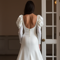 Sexy White Mermaid Wedding Gown with a High Slit for a Bold, Edgy Look backless New Satin white