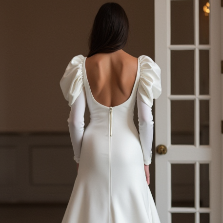 Sexy White Mermaid Wedding Gown with a High Slit for a Bold, Edgy Look backless New Satin white
