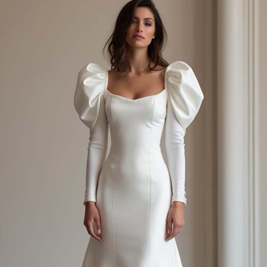 Sexy White Mermaid Wedding Gown with a High Slit for a Bold, Edgy Look backless New Satin white