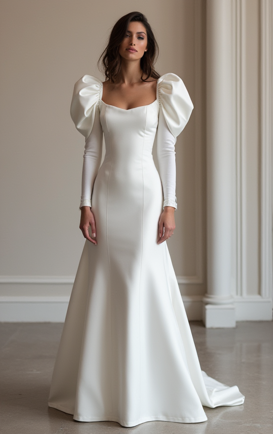Sexy White Mermaid Wedding Gown with a High Slit for a Bold, Edgy Look backless New Satin white