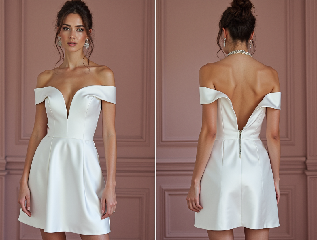 Short Mini Wedding Dress for Non-Traditional Brides Who Love Unique Styles backless New Satin Short Wedding Dress silk