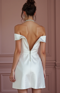 Short Mini Wedding Dress for Non-Traditional Brides Who Love Unique Styles backless New Satin Short Wedding Dress silk