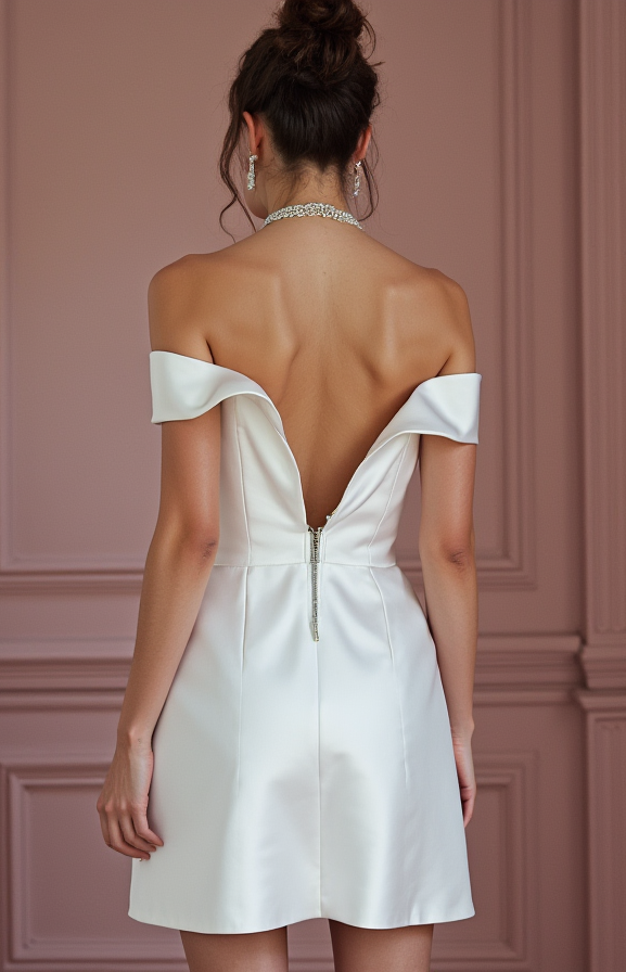 Short Mini Wedding Dress for Non-Traditional Brides Who Love Unique Styles backless New Satin Short Wedding Dress silk