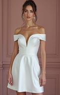 Short Mini Wedding Dress for Non-Traditional Brides Who Love Unique Styles backless New Satin Short Wedding Dress silk